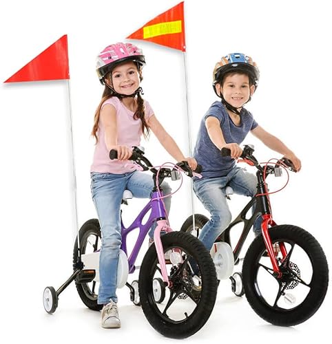 Miniatura 4 de Bandera de seguridad para bicicleta con poste, 2 juegos, 6 pies, altura ajustable, fibra de vidrio, resistente al desgarro, impermeable, bandera de