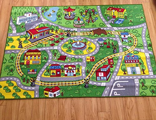 Yousa Traffic Games Carpet Bedroom Playroom Classrooms Play Mat 52''X75'' #TOP2