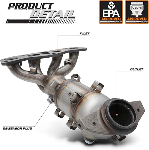 Miniatura 2 de M-AUTO Catalizador compatible con Nissan AltimaSentra 2.5L 2002 2003 2004 2005 2006 2.5L Direct-Fit (compatible con EPA)
