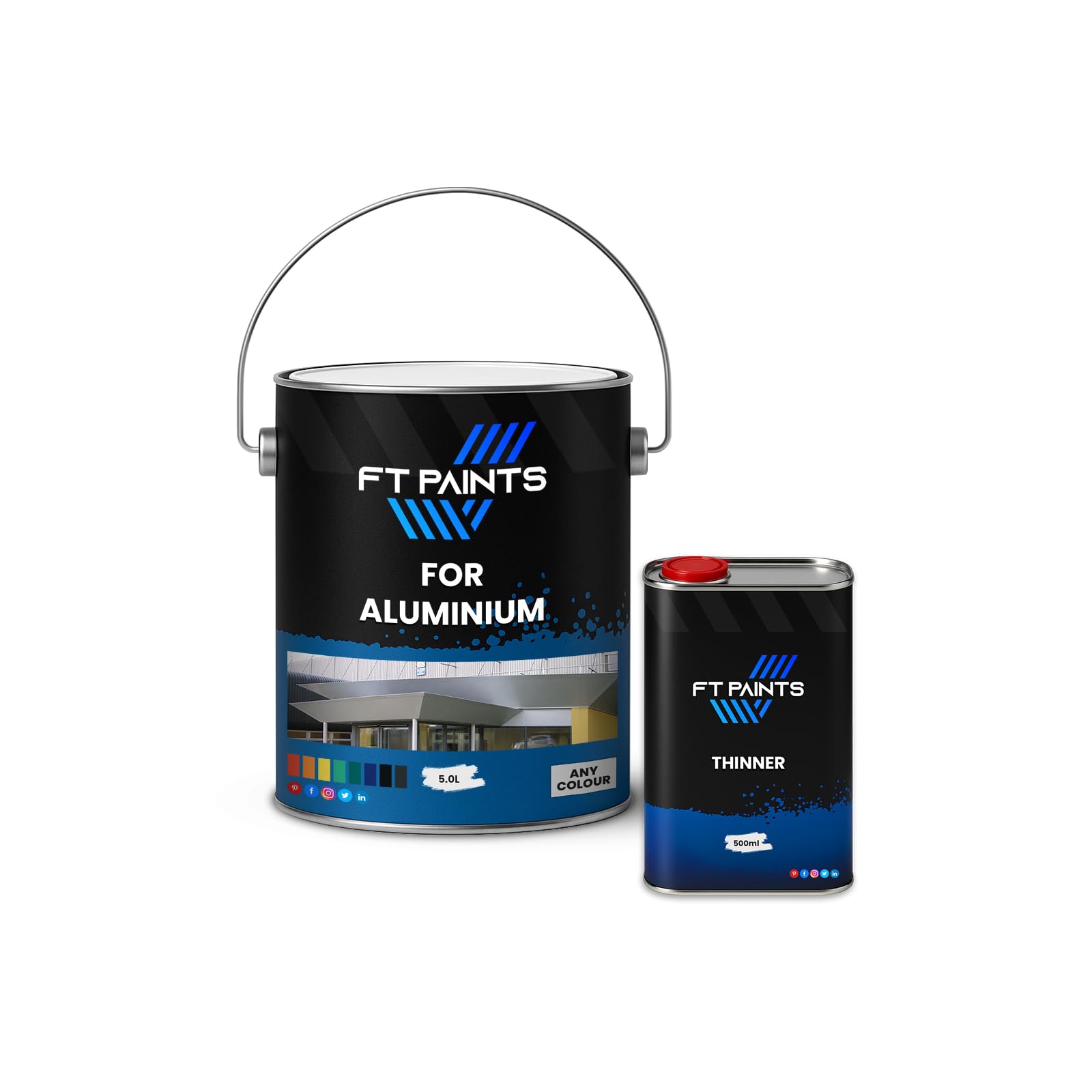FabioT. FT Paints 5.5L Kit Synthetic Paint with Gloss For Aluminium-RAL 3020-Traffic Red