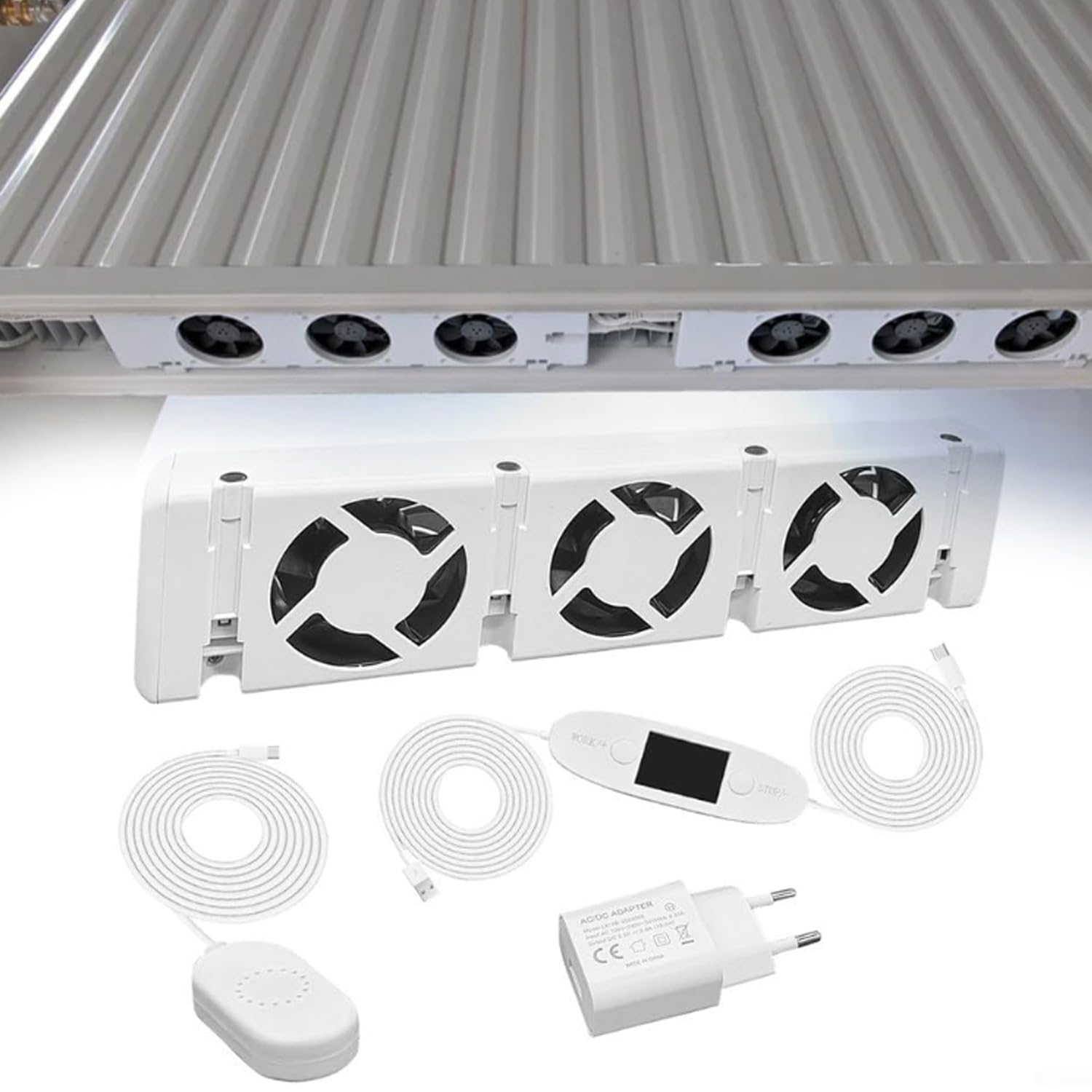 Ventilatore per Radiatori Duo-Set, Intelligente Ventilatore per Termosifone, Ventole per Termosifoni Duo-set, per Sotto-Riscaldatori e Radiatori, per Risparmiare Energia e Costi di Riscaldamento