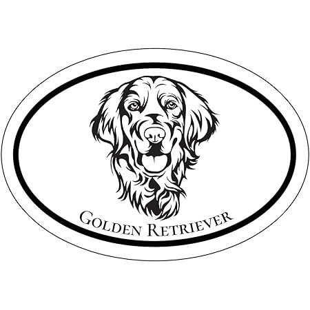 Amazon Com Wickedgoodz Oval Golden Retriever Decal Dog Mom Bumper Sticker Golden Retriever Sticker Kitchen Dining