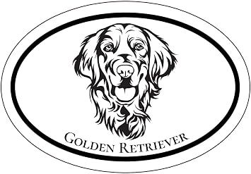 Oval Golden Retriever Decal - Dog Mom Bumper Sticker - Golden Retriever Sticker