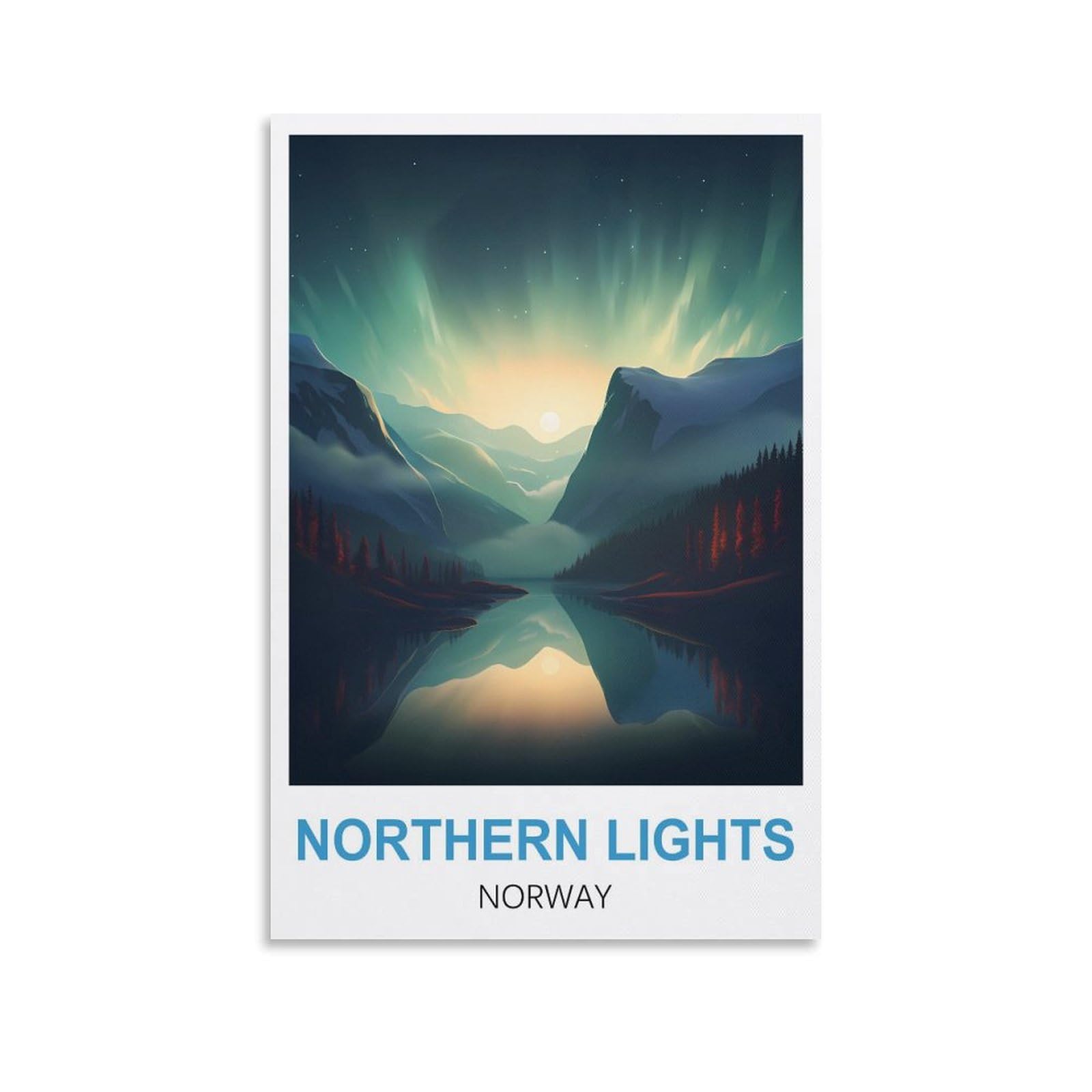 EZMLFA DIY 5D Diamond Painting Kits for Adults,Northern Lights Norway DIY Diamond Art Kits Gem Painting Crafts for Home Wall Decor 50x60cm