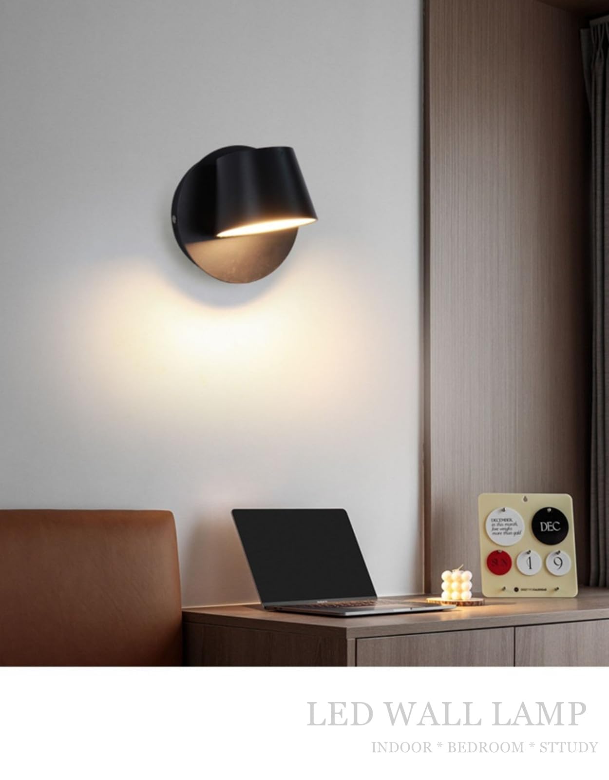 LED Wall Sconce Lamp, 10W Warm White Up and Down Bedside Reading Light - Image 3