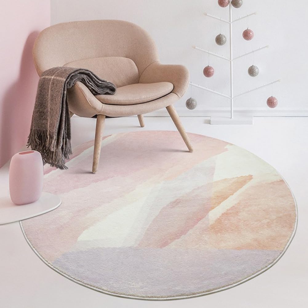 Amazon | ラグ 円形 おしゃれ ラグマット 北欧 フワフワ 可愛い ピンク