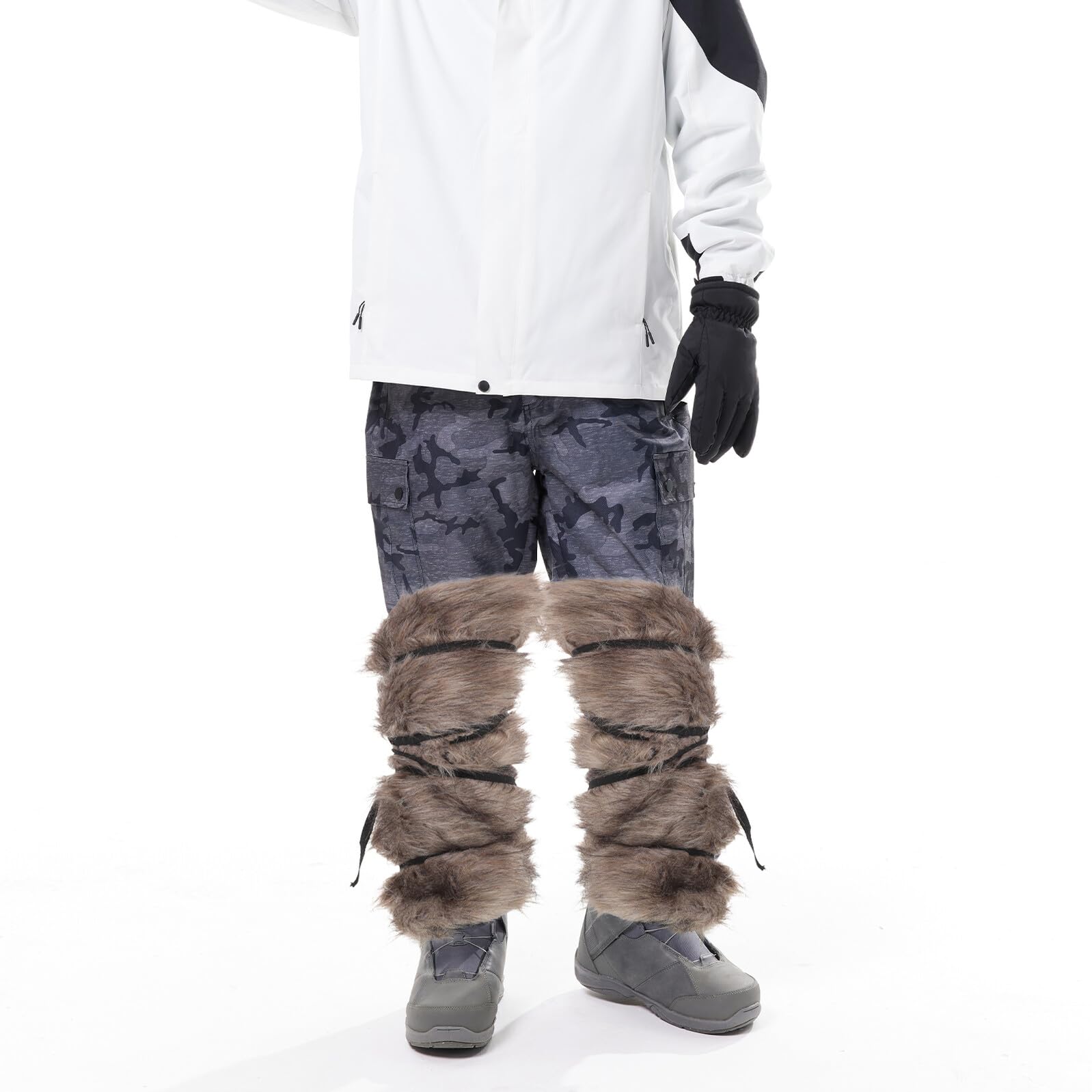 Toyvian Scaldamuscoli Pelosi da Donna Stile Vichingo Regolabili Protezione Antivento e Neve per Costume Medievale Cosplay Eventi Tema Natale e Halloween