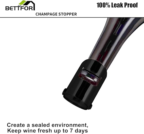 Miniatura 4 de Tapones de champán con protector de champán de acero inoxidable con silicona de grado alimenticio a prueba de fugas que se mantienen frescos,