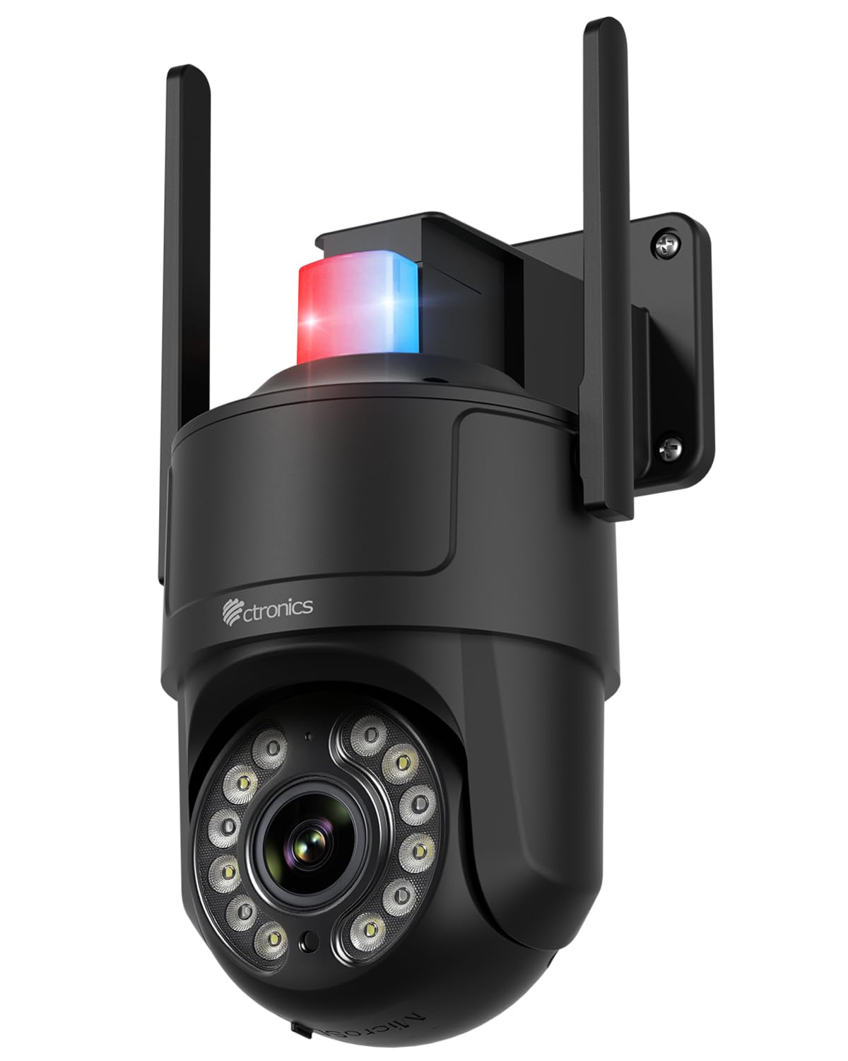 Ctronics 4K Cámara Vigilancia Exterior 5G/2,4G WiFi, Visión Color/IR Starlight 30m, Detección Persona/Vehículo/Mascota, Auto Tracking, Luz Roja-Azul & Sirena, 8 Posiciones, App/PC, SD 256GB/FTP/NAS