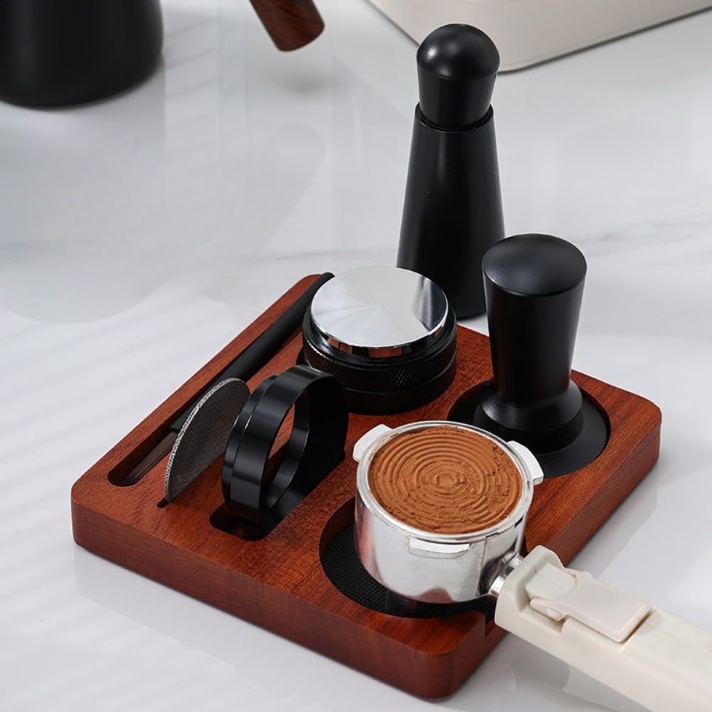 51mm 7-tlg Kaffeezubehör Set Tamper Station Dosing Ring
