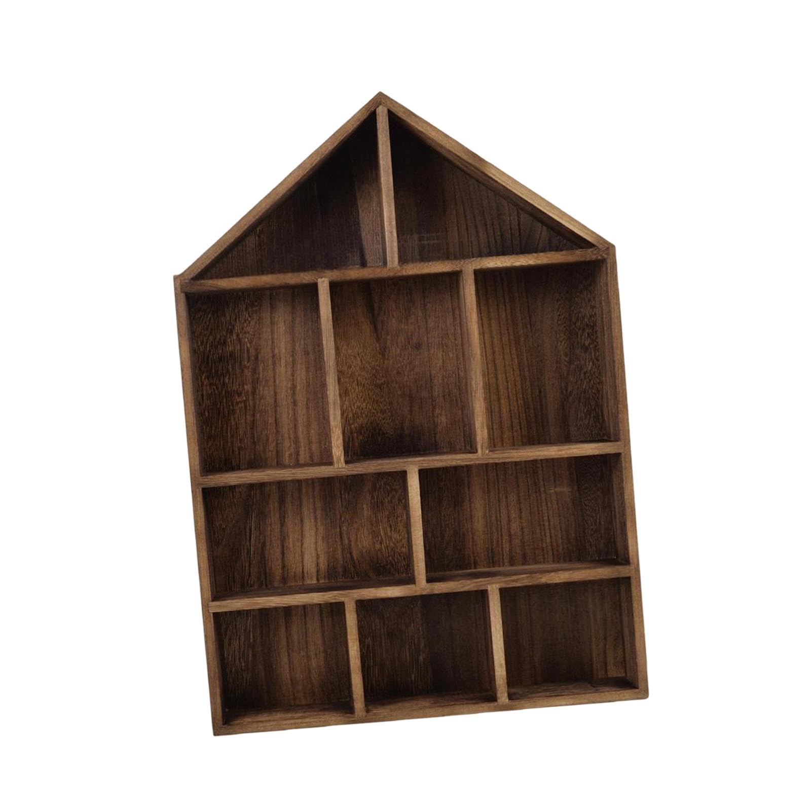 Étagère vitrine murale en bois ferme à 10 compartiments pour babioles