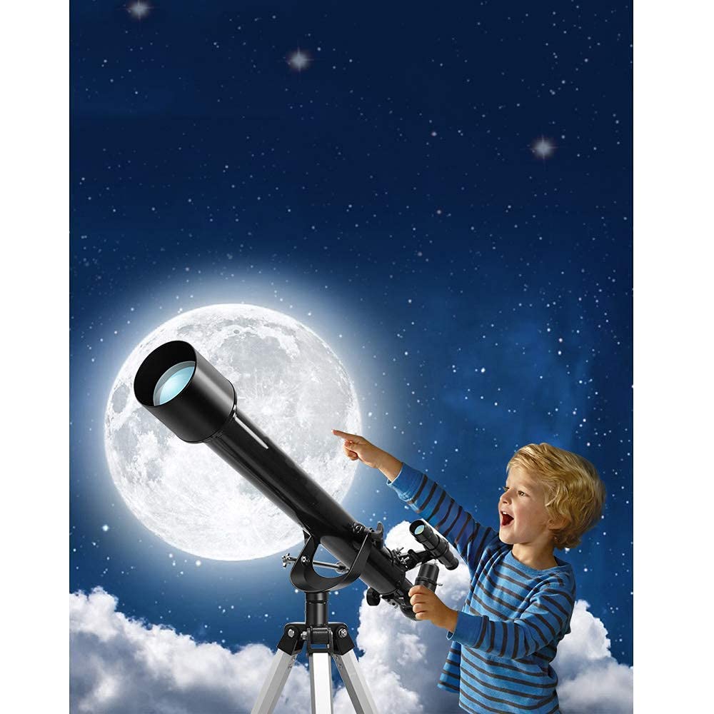 Telescopio AZ Telescopio rifrattore astronomico con treppiede e 2 oculari Telescopio astronomico per Bambini e Adulti