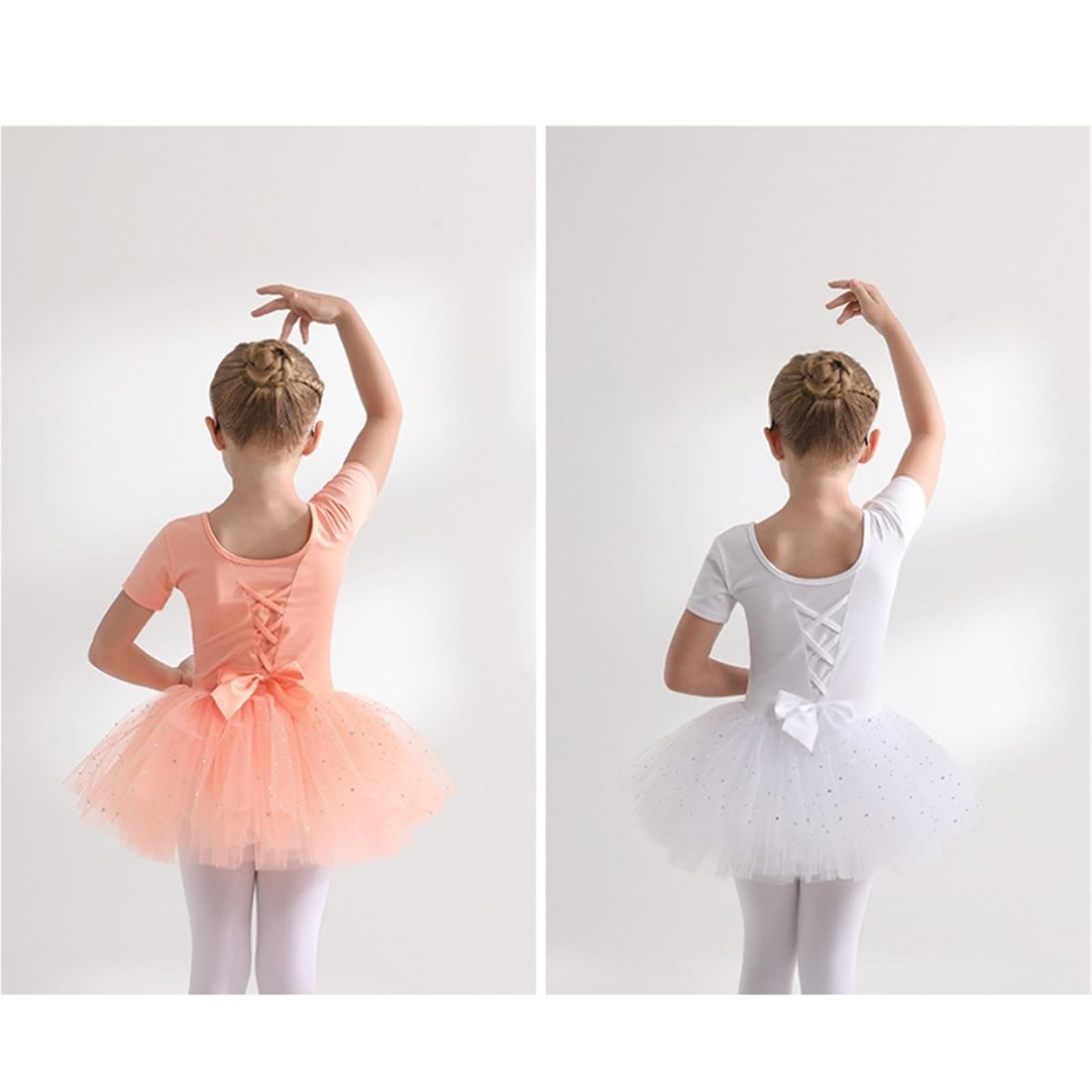 Frauen Ballett Trikot Kind Mädchen Tanzkleid Glänzende Pailletten Tutu Rock Kinder Kleinkind Gym Ballerina Sportkleid for Tanzen(Black Long,120cm)