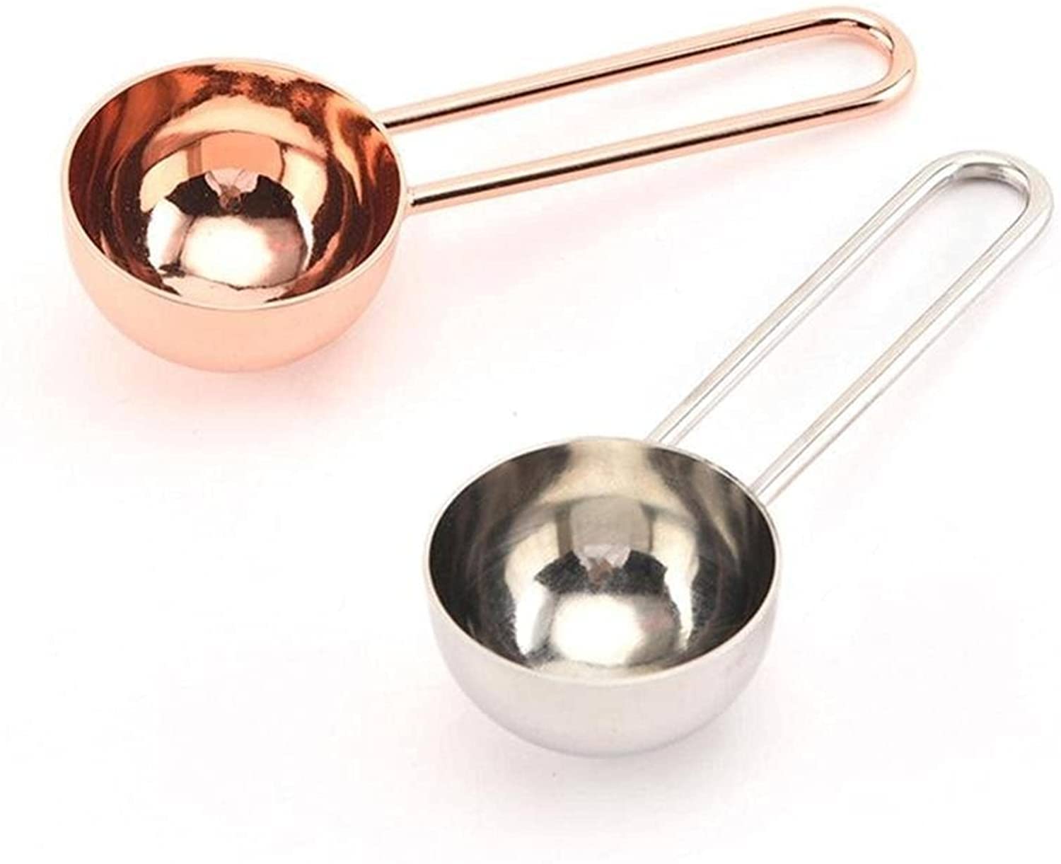 Löffel Restaurants Dicke Kaffee Messlöffel Stahlgriff Messrührmaschine Tee Bohnenlöffel Stahl Kaffeeschaufel Griff 9,5 cm Esslöffel Hause(Rosegold)