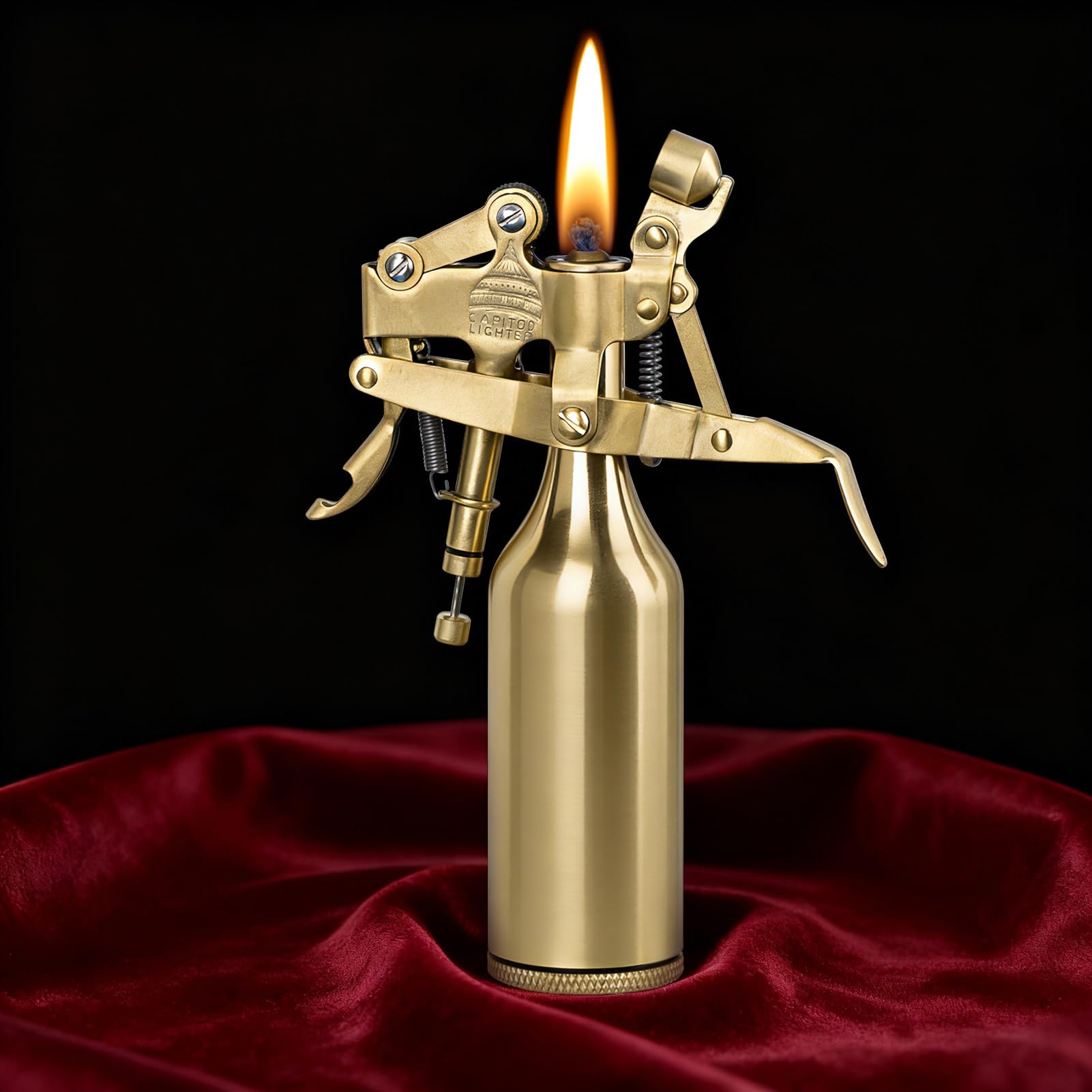 The Capitol Lighter Vintage Trench Lighter Antique Kerosene Fluid Refillable Copper Lighters Replica Classic Unique Table Lighters Collection