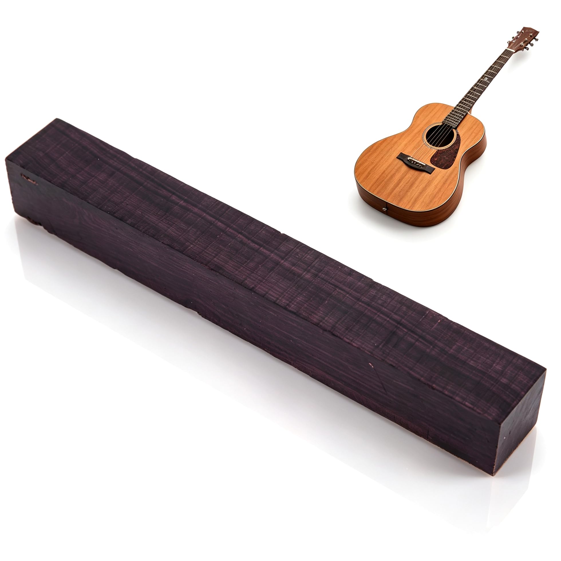 5.9x0.8x0.8in Unfinished Ebony Wood Blank Lumber Block Guitar Neck Handle for DIY