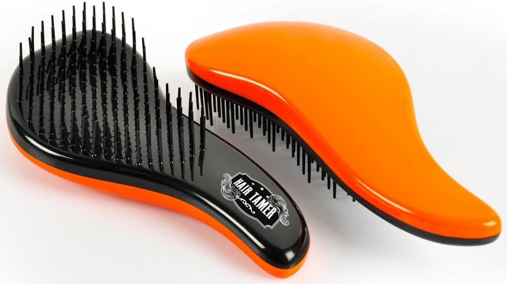 Hair Tamer Orange "Ergo" Detangling Hair Brush
