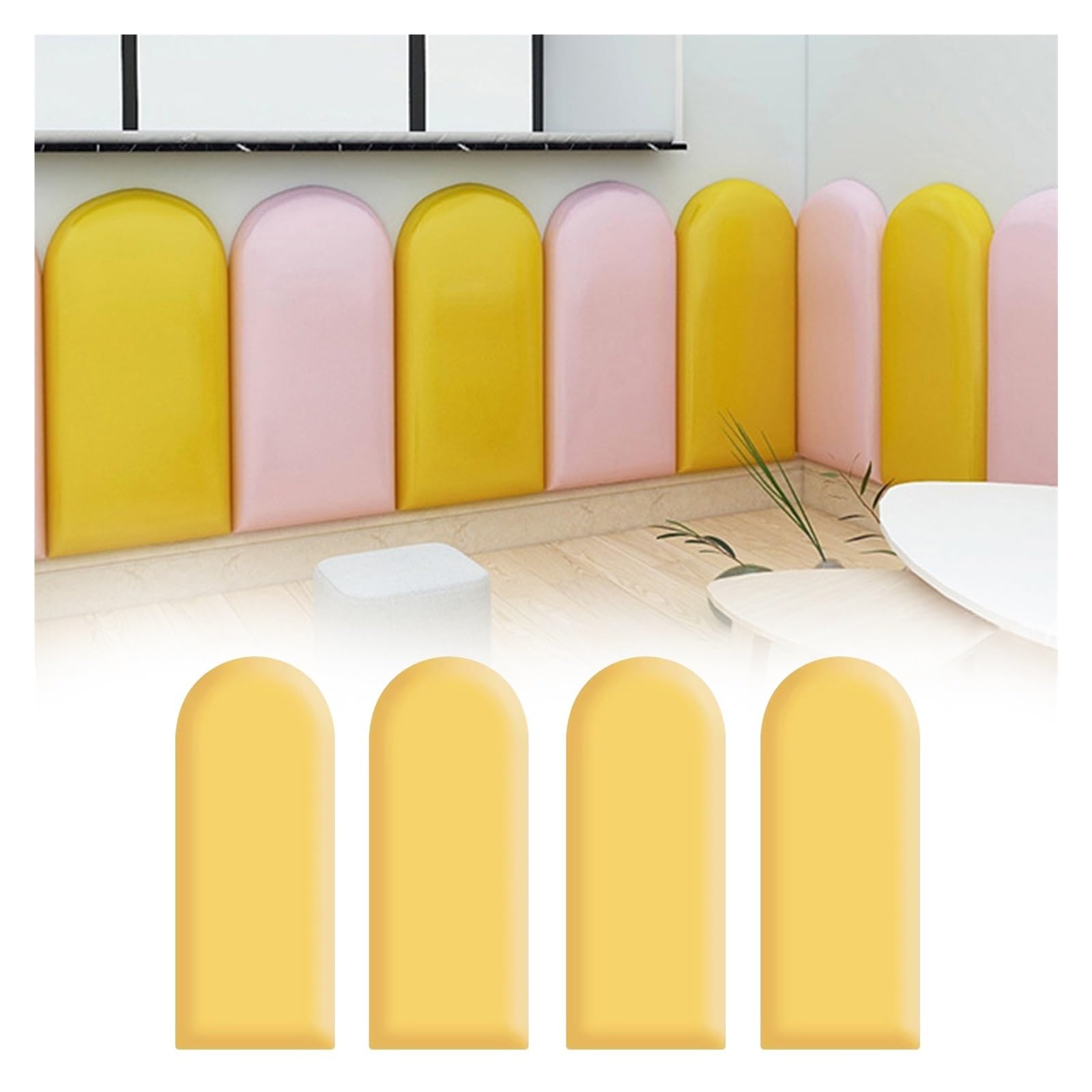 NURUGURE Upholstered Wall Panels PU Leather Easy Install Padded Wall Covering for Headboard Bedroom Playroom