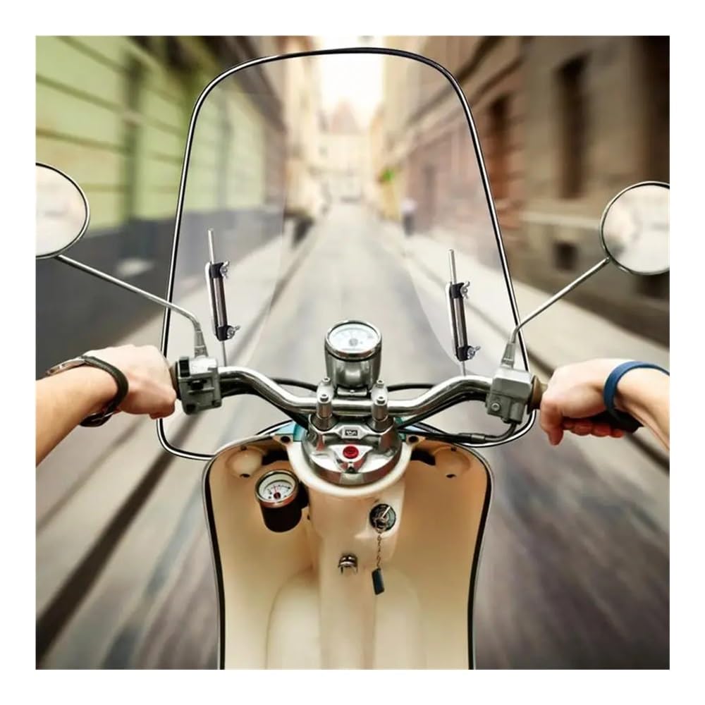 D'écran Déflecteurs Moto Pare-Brise De Moto Universel 18x16.7 Pouces, Grand Pare-Brise Transparent pour Motos, Déflecteur De Vent, Pare-Brise