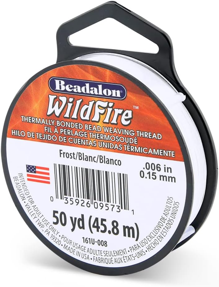 Beadalon Wildfire, 0.006 in, 0.15 mm, Break Strength 10 lb / 4.5 kg, Frost, 50 yd / 45 m