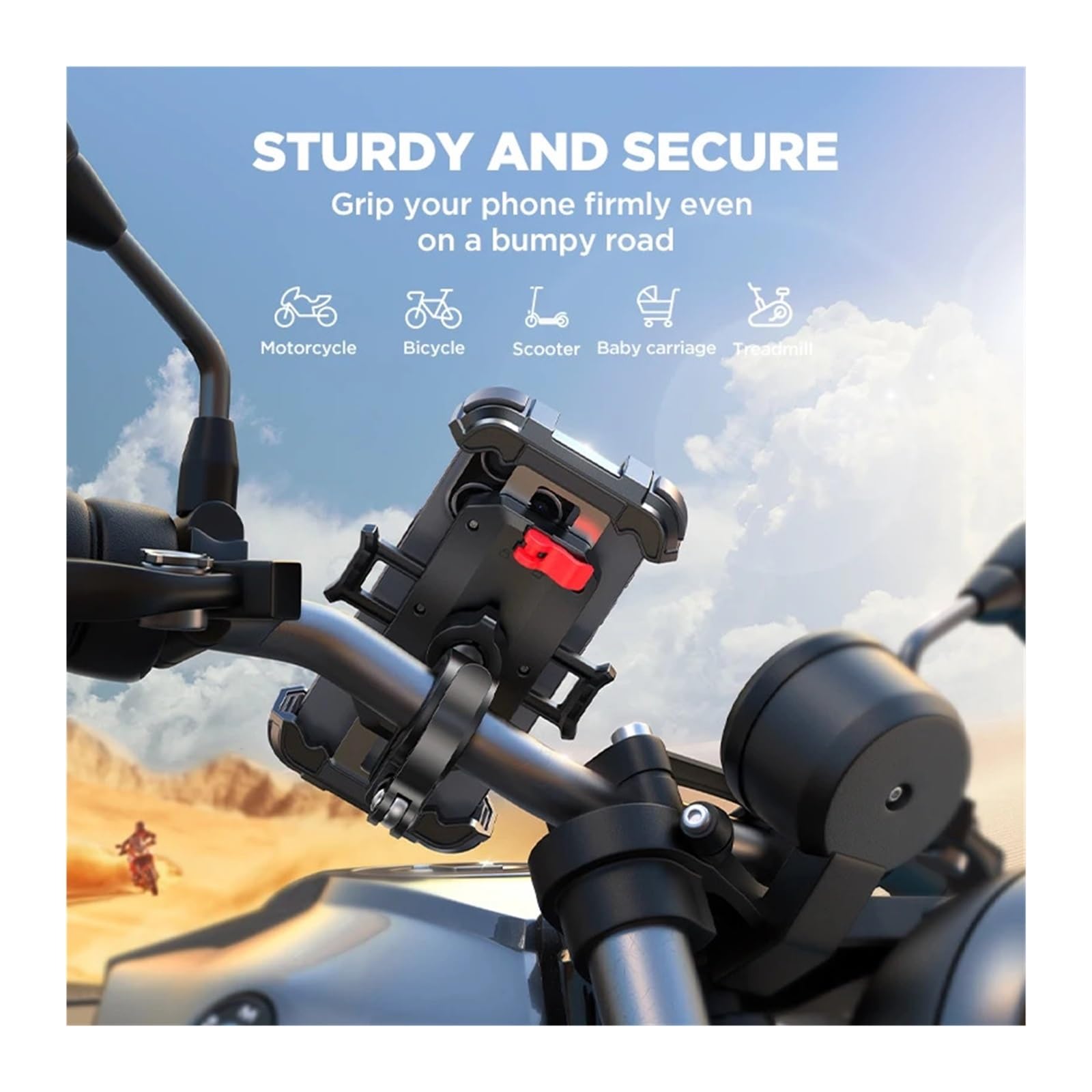 Support De Téléphone, Compatible Avec Moto, Vélo, Scooter