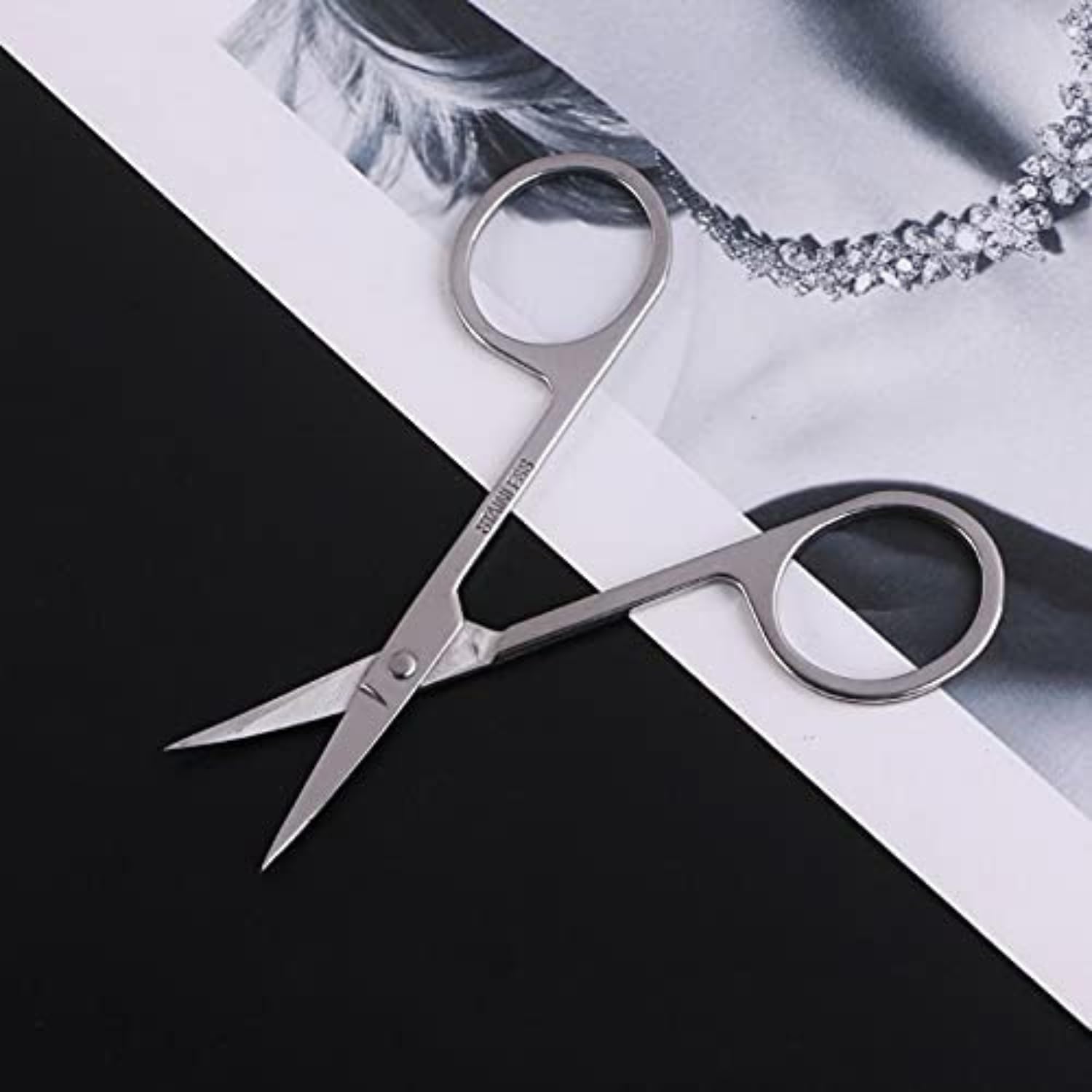 Toolbux 10PC Stainless Steel Small Scissors Set – Precision Grooming Shears for Eyebrows Nose Beard Mustache Cuticle Nail Baby Facial Hair – Travel-Friendly Silver - Image 8 thumbnail