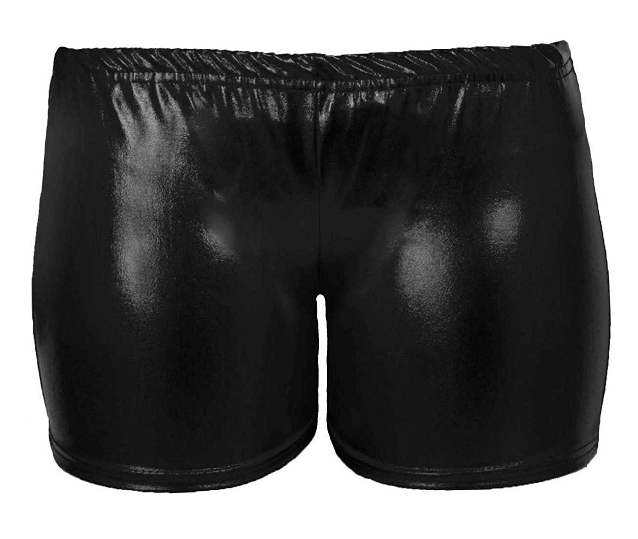 GirlzWalk Low Rise Cheeky Metallic New Red and Blue Cosplay Booty Shorts (SM/UK 8-10, Hot Pants Black)