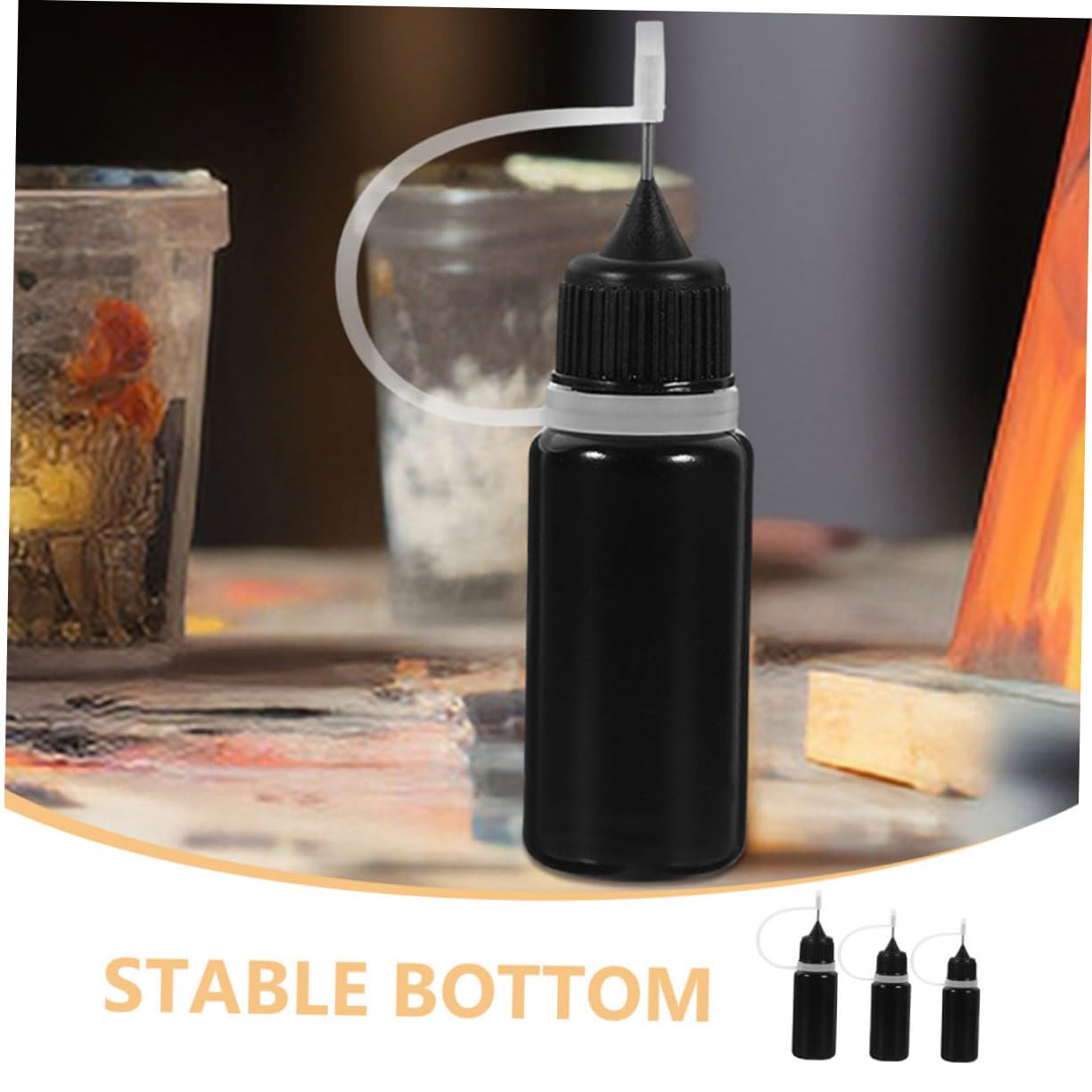 Mobestech 4 Sätze Flasche Mit Squeeze Flasche Quetschn Sqeeze Kleber-dispenser Saufmaschine Nachfüllbare n Leere Rostfreier Stahl Black 30 Stück * 4