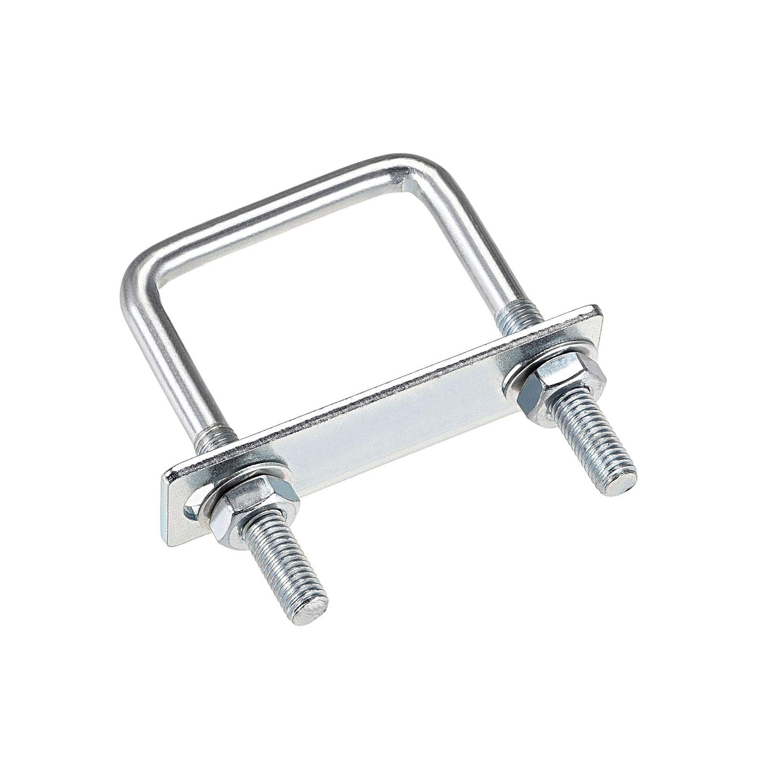 TA-VIGOR 2 sets M8 Square U-Bolts, 50mm Inner Width 80mm Length Steel U-Bolts with Nut, Plate