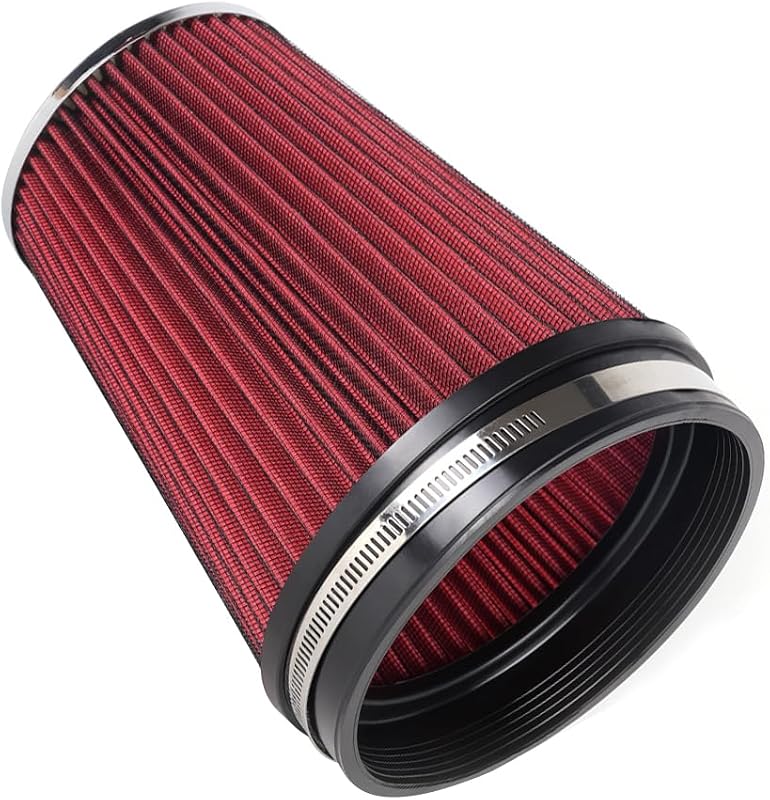 Filtro de ar cônico lavável muge racing com entrada de 15,24 cm – vermelho, altura de 20,32 cm
