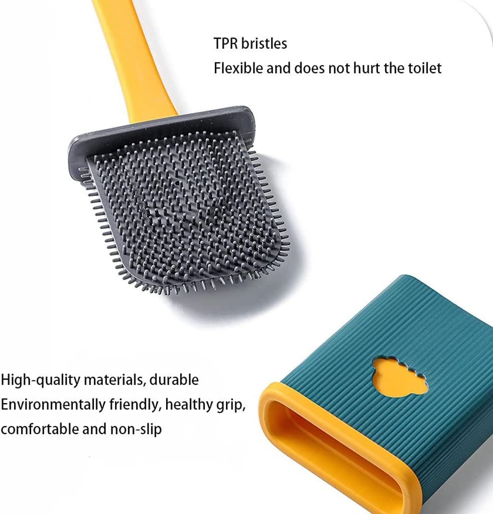 Toilet Brush Toilet Brush Holder, Toilet Bowl Brush Holder with Drawable Base, Non-Slip Handle and Quick Drying Holder for Bathroom for Home Bathroom