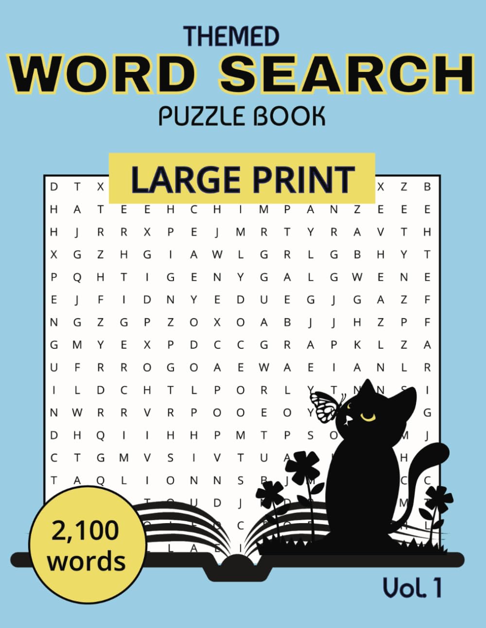 Themed Word Search Puzzle Book (Vol 1): 100 Puzzles | 2,100 Words | Large Print