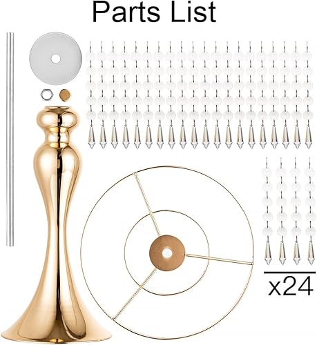 Miniatura 7 de Jarrones dorados para centros de mesa, soporte de arreglo floral de cristal de 10.2 pulgadas, centros de mesa de boda para mesas, soportes de jarrón