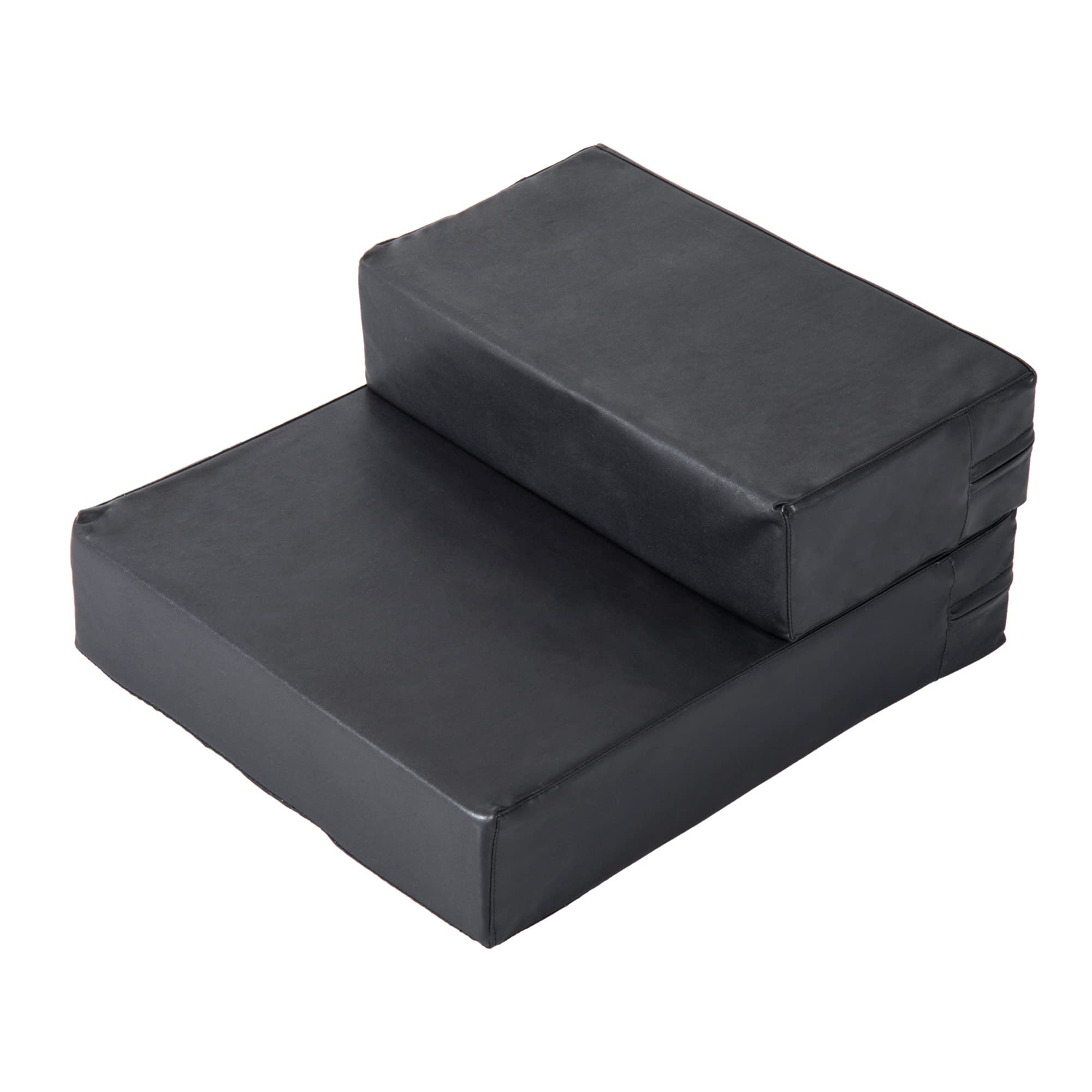 PawHut Scaletta per Cani a 2 Gradini con Cuscino, Scala per Cani in PU e Gommapiuma, 67x39x10 cm, Nero
