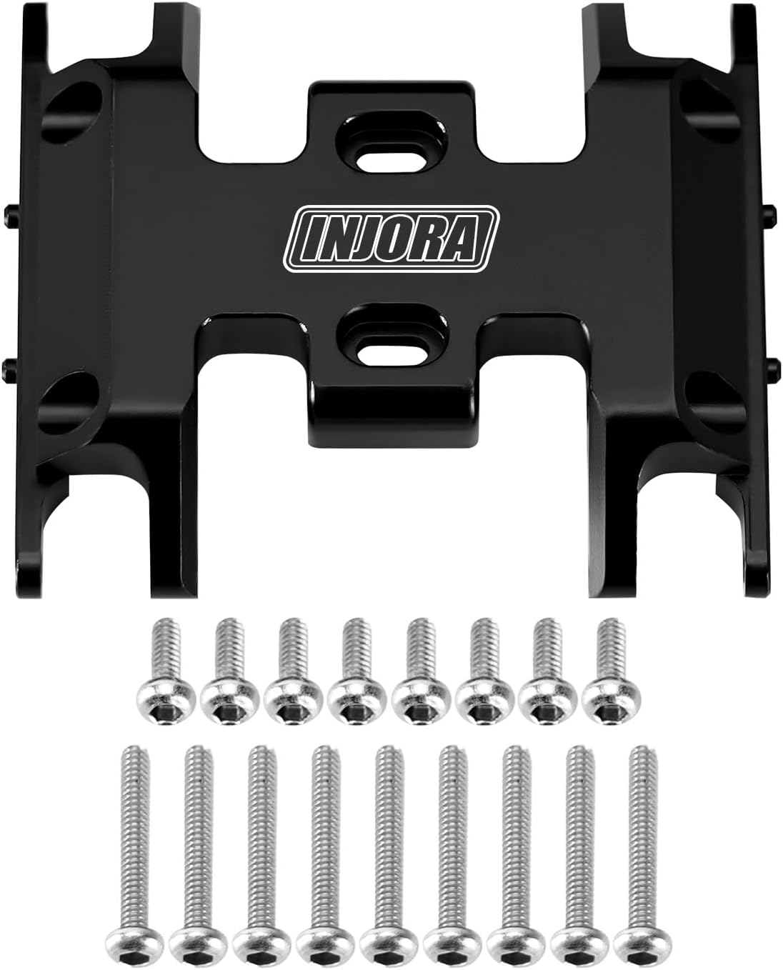 INJORA CNC Aluminium Forward & Reverse Skid Plate for 1/24 RC Crawler SCX24 Upgrade(Black)