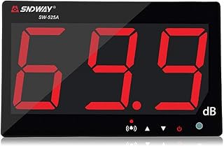 SNDWAY SW-525A 30-130dB Digital Sound Level Meter with Large LCD Display Noise Meter Decibel Wall Mounted Hanging (525A)