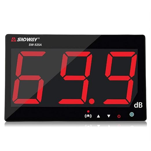 SW-525A 30-130dB Digital Sound Level Meter with Large LCD Display Noise Meter Decibel Wall Mounted Hanging (525A)