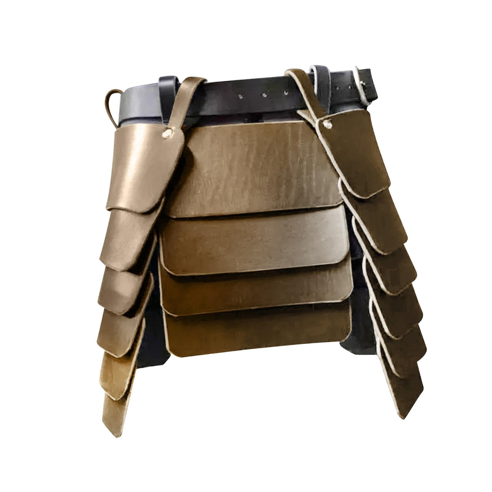 Colcolo Cinturón de de Cintura Estilo Romano Doble Cara para Vestuario de Caballero con Decoración Retro en Piel Sintética Adecuado para Actuaciones, marrón