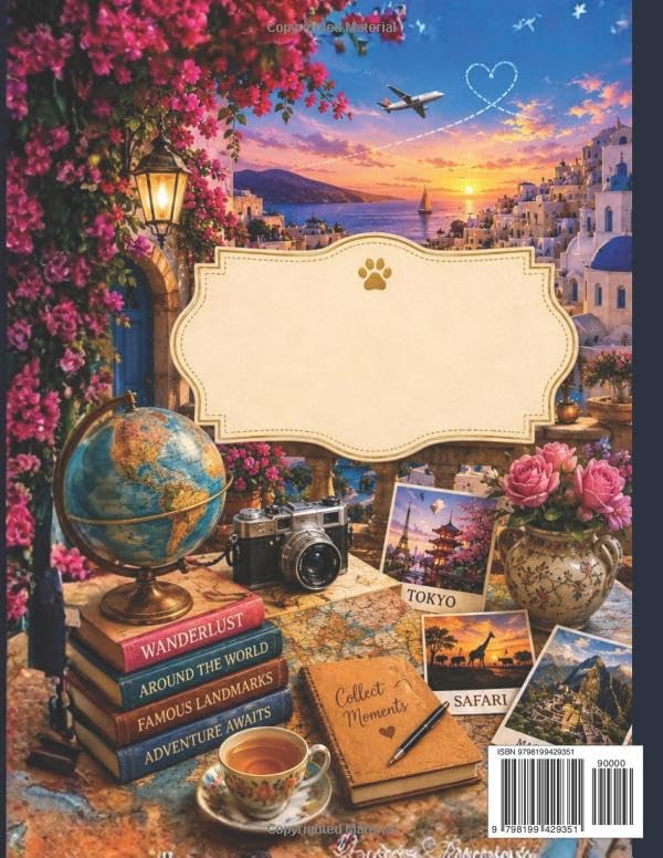 The Traveling Cat Coloring Book for Adults: Adorable Around-the-World Adventures, Famous Landmarks, Wanderlust Escapes and Charming Travel Scenes image 3