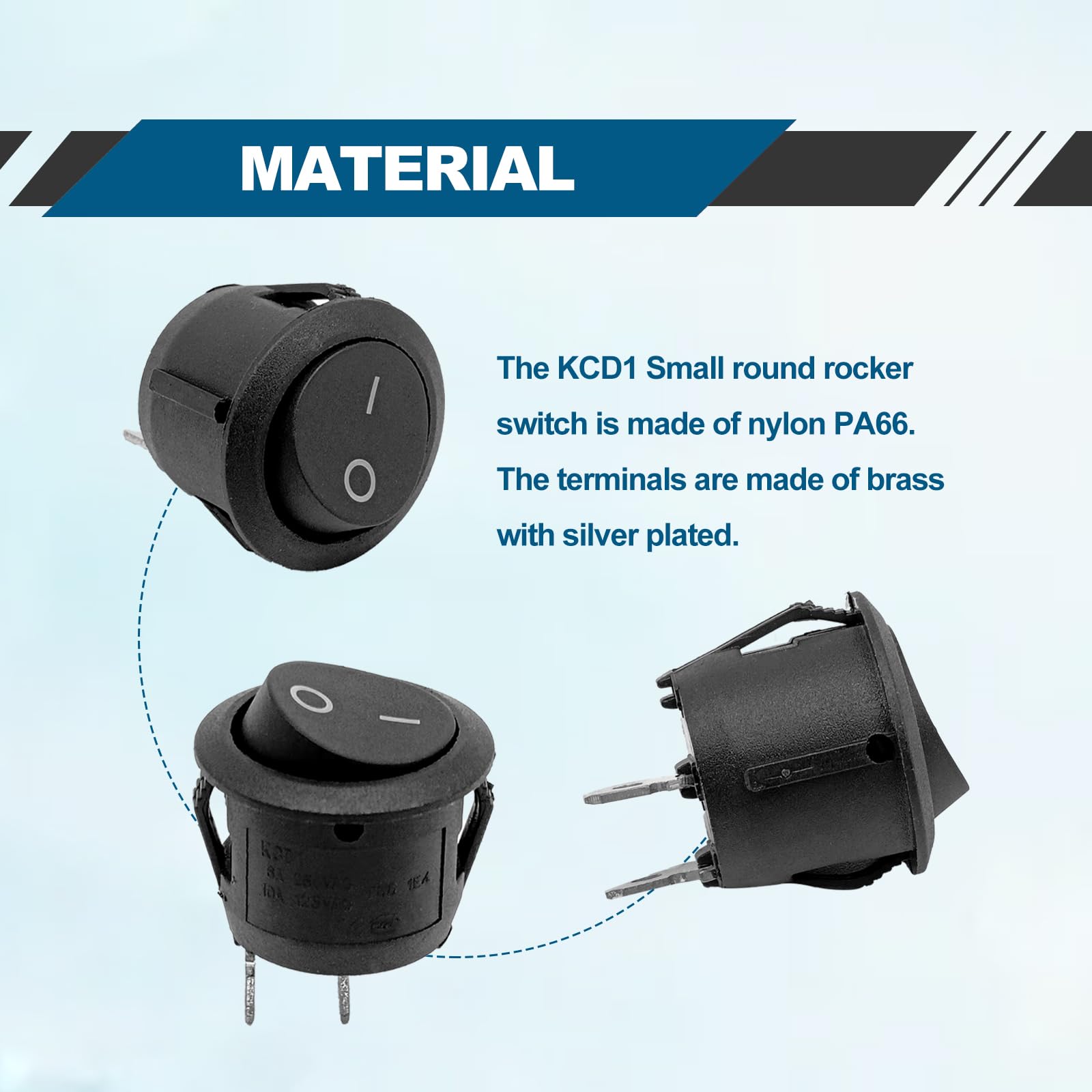 5 Pin Rocker Switch Car-ling es 12V 20A 24V 10A SPST On/Off 3Pin Marine ...
