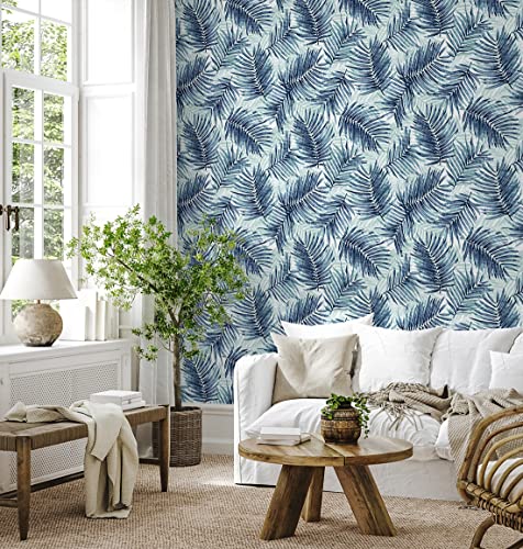 Image of Tommy Bahama - Peel and Stick Wallpaper, Tropical Wallpaper for Bedroom, Powder Room, Entryway, Vinyl, 30.75 Sq Ft Coverage (Escape Route Collection, Azure)