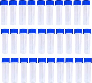 50PCS 5ml Plastic Graduated Vial Tube with Screw Caps,Small Test Sample Bottles Tubes Container with Lid