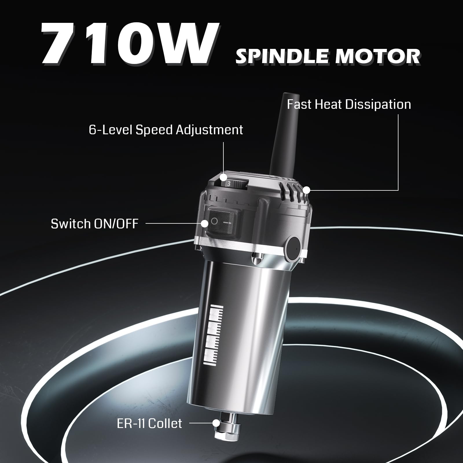 Genmitsu 3020-PRO Ultra CNC Router Machine, All-Metal Engraver, Upgraded 710W Spindle for Metal, Wood, Acrylic, PCB, MDF, 60mm Stepper Motor, Built-in Motherboard Fan, Work Area 11.8