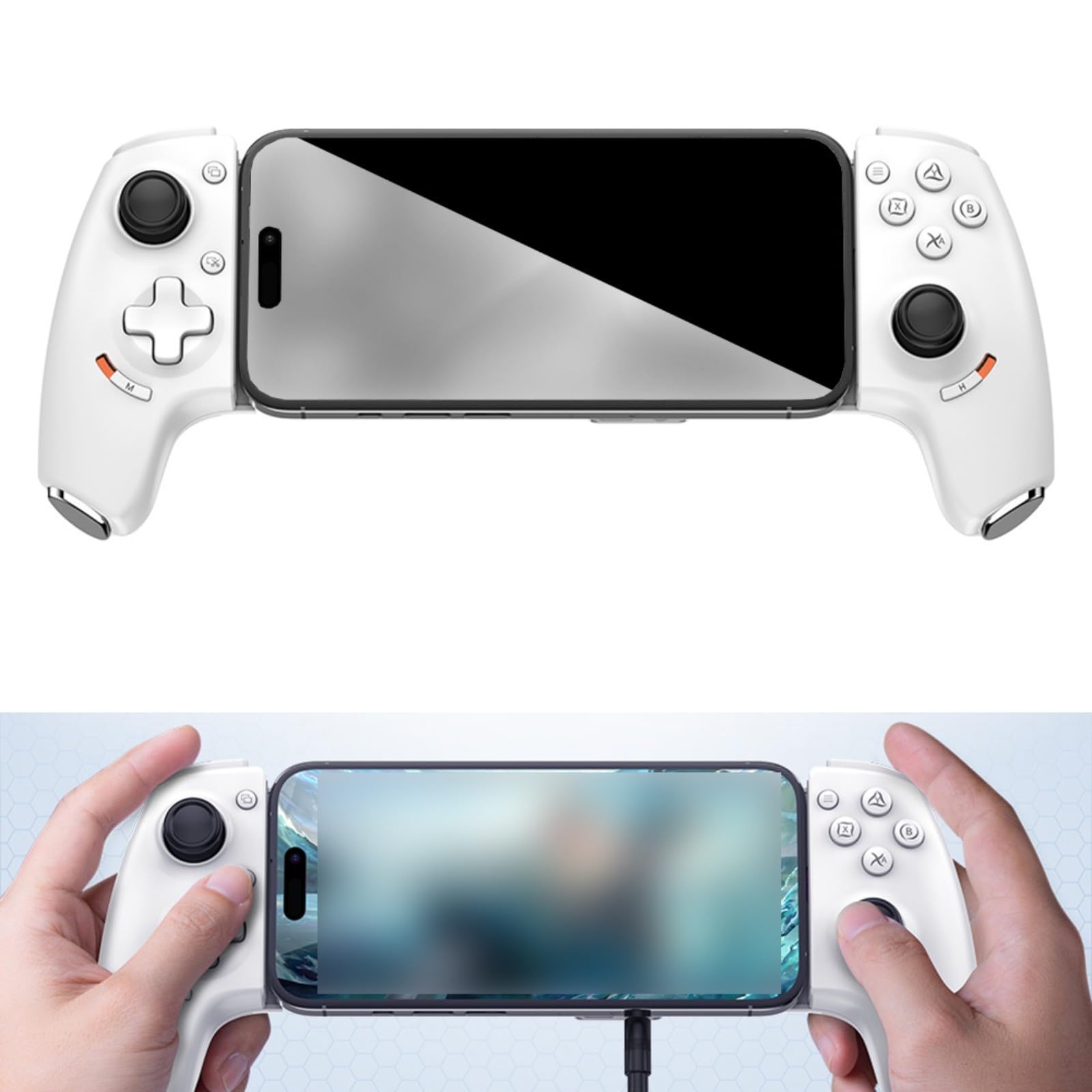 AB01 - Controller per telefono estensibile, per pad da gioco wireless USB dual-mode, sensori Hall, macro personalizzate, impugnatura antiscivolo, dissipazione del calore