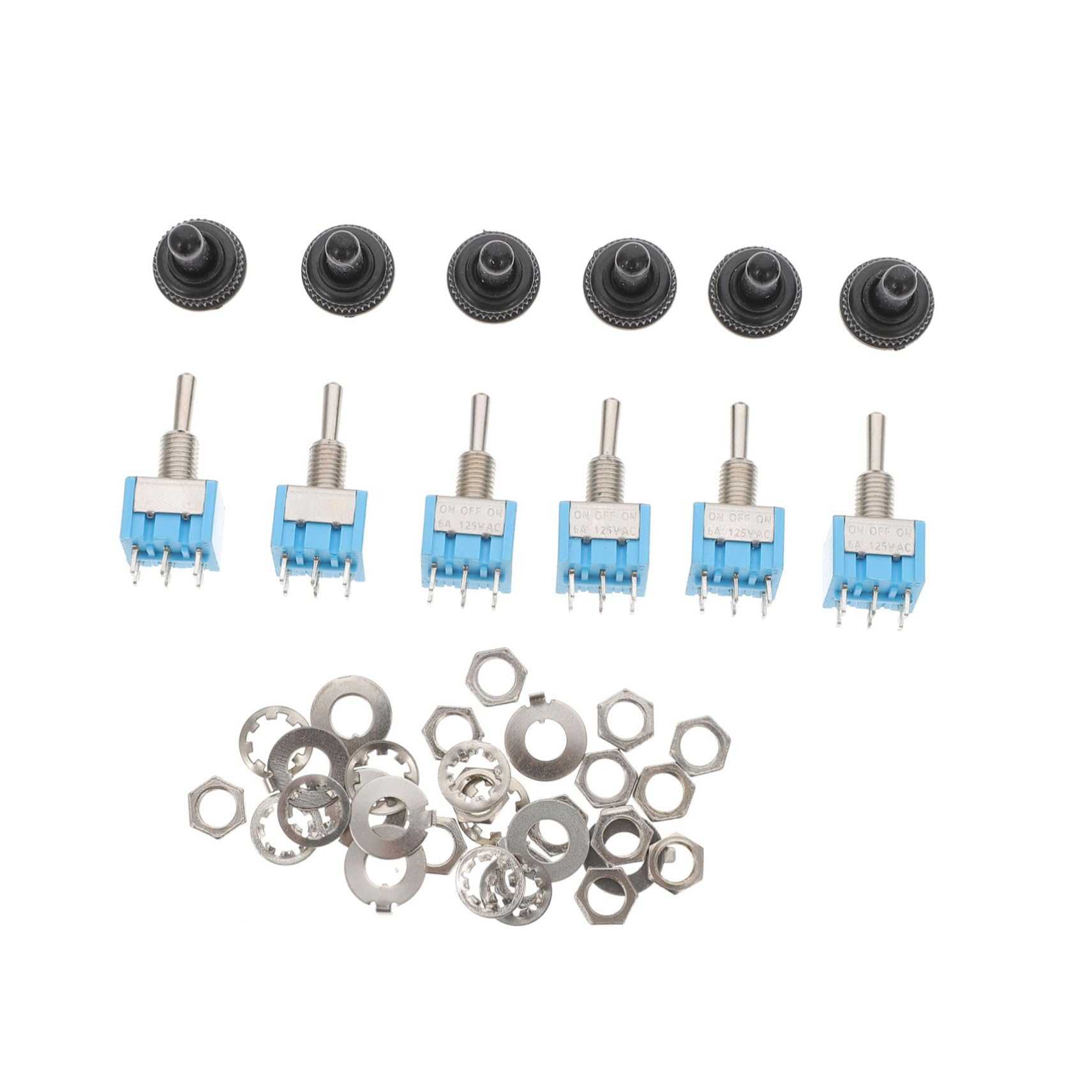 SOESFOUFU Sturdy Toggle Switch 3 Position On/Off/on 6 Pin Toggle Waterproof Cover for Vehicle