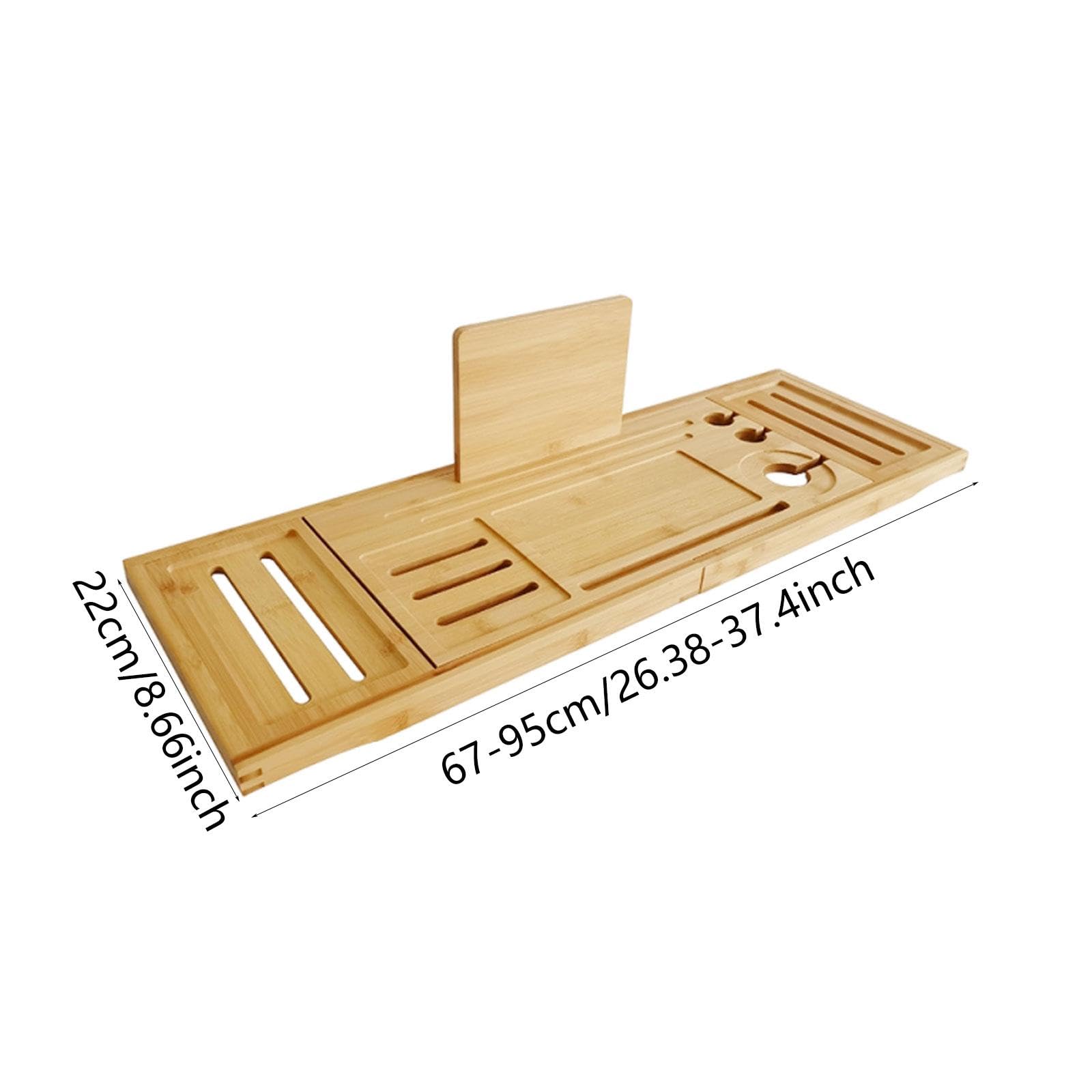 Bandeja De Bañera De Bambú Ajustable | bambú natural, antideslizante, ajustable, soporte para vaso