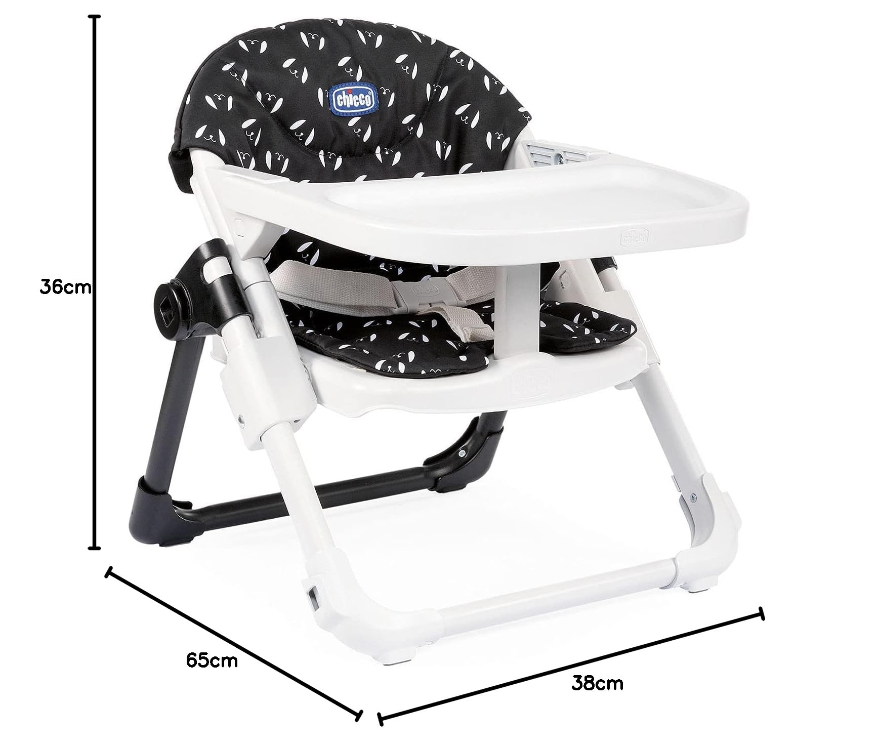 Chicco Sitzerhöhung Chairy, mitwachsender Tischsitz, ab 6 Monate, ab 12 Monate zum Kinderstuhl umwandelbar, schwarz