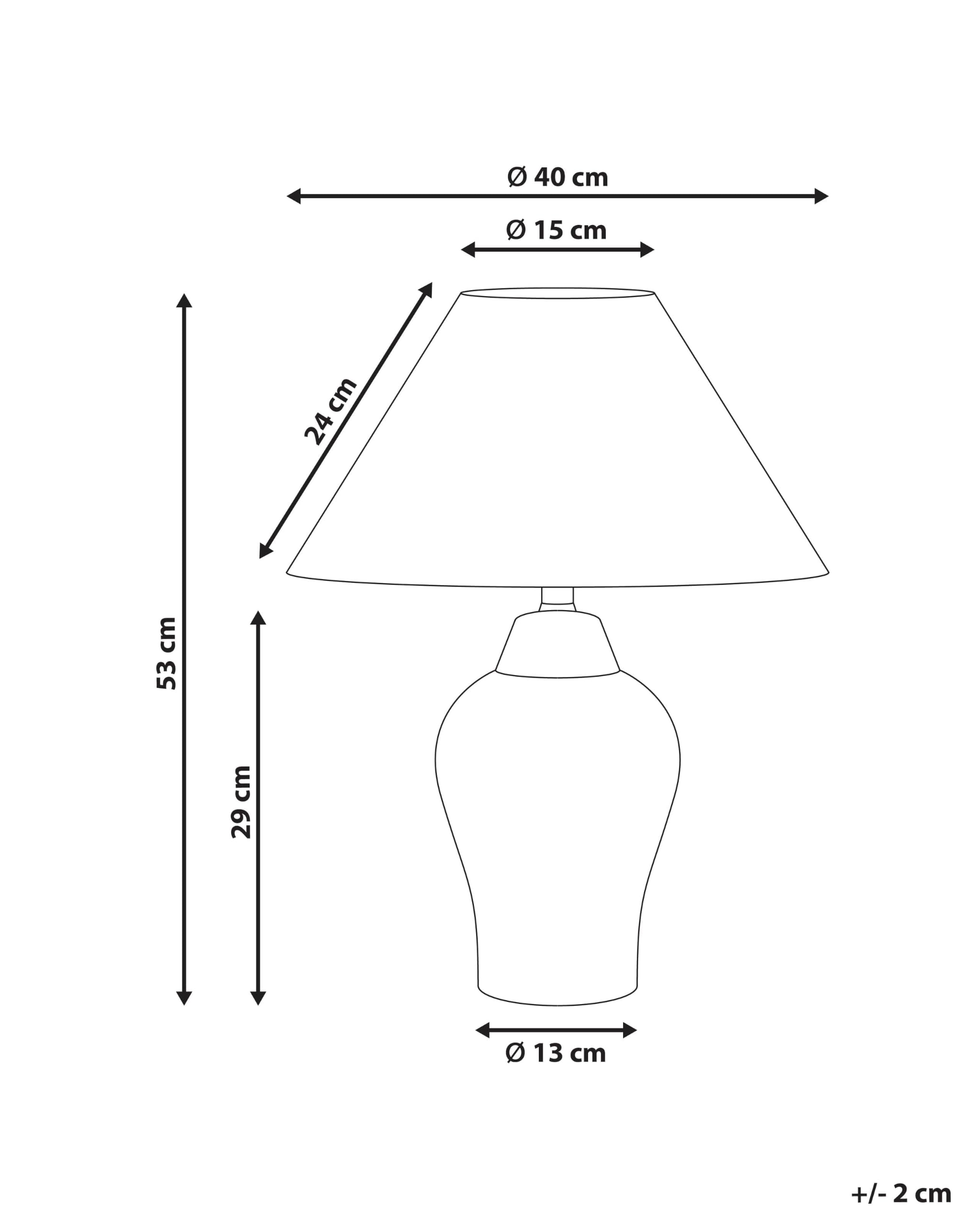 Beliani Lampada da tavolo elegante con base in porcellana bianco e blu