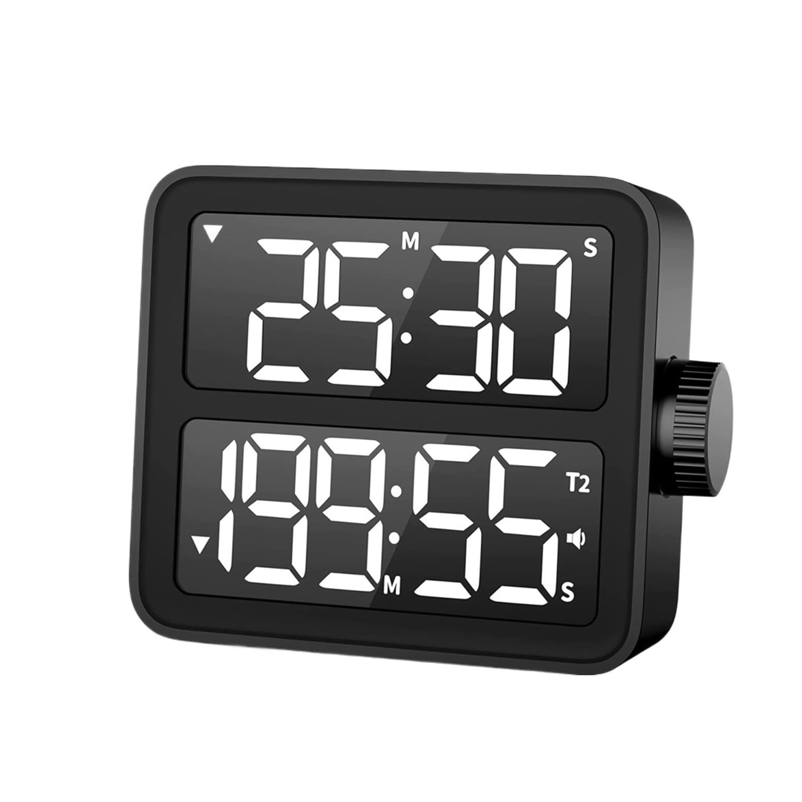 Cyfrowy budzik, Akcesoria kuchenne Duży cyfrowy timer LCD, podwójny ekran kuchenny, wewnętrzny timer do nauki, sypialnia, nocny, stacjonarny