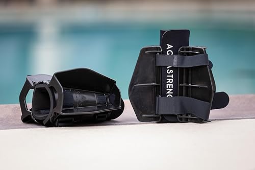 Miniatura 5 de Aquastrength Aletas de resistencia acuática | Aumenta el arrastre para fuerza y tonificación | Pesas de piernas de agua para piscina | Guía de